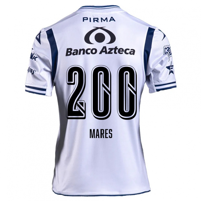 Kandiny Niño Camiseta Cristian Mares #200 Blanco Azul Marino 1ª Equipación 2024/25 La Camisa Chile