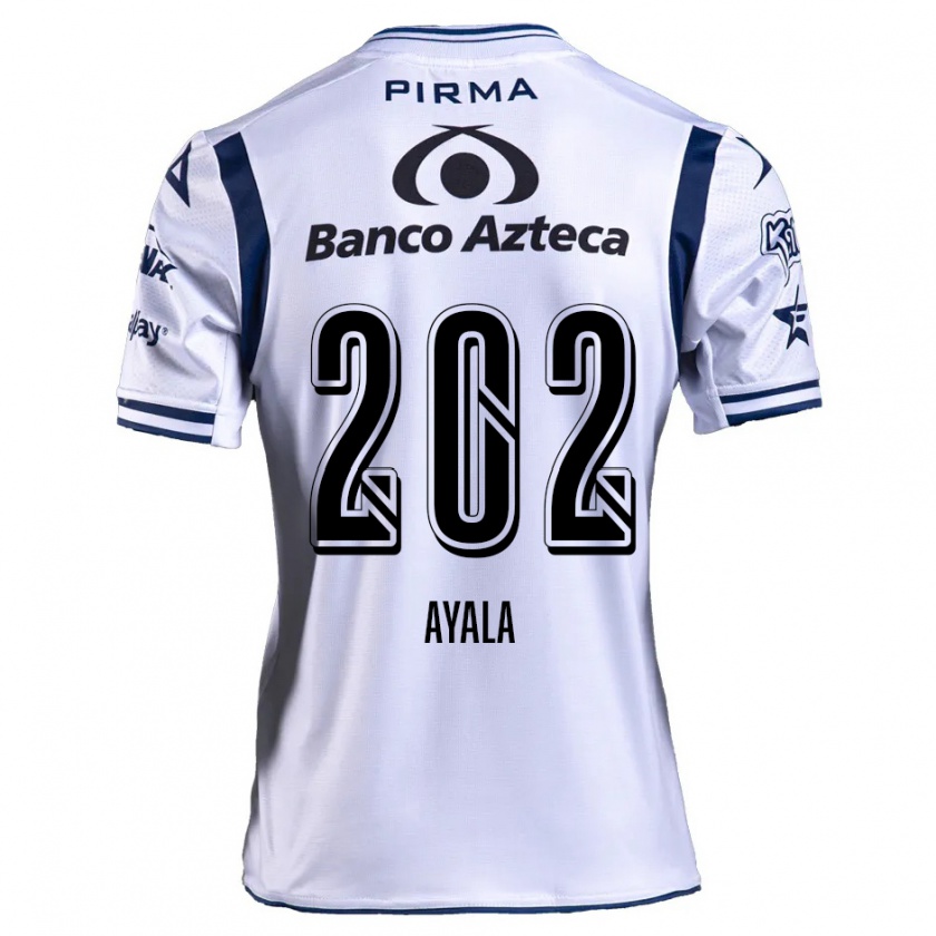 Kandiny Niño Camiseta Diego Ayala #202 Blanco Azul Marino 1ª Equipación 2024/25 La Camisa Chile