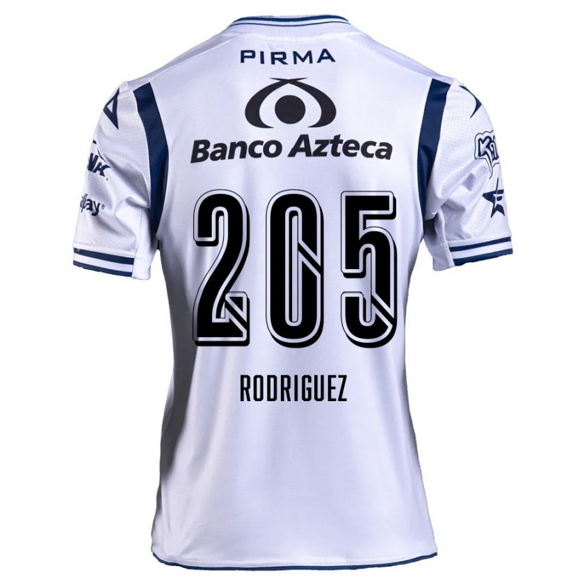 Kandiny Niño Camiseta Alberto Rodríguez #205 Blanco Azul Marino 1ª Equipación 2024/25 La Camisa Chile