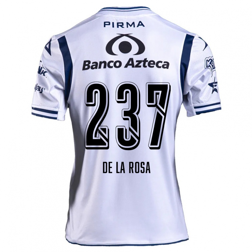 Kandiny Niño Camiseta Álvaro De La Rosa #237 Blanco Azul Marino 1ª Equipación 2024/25 La Camisa Chile