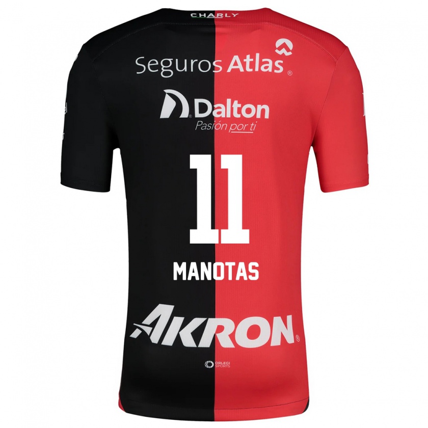 Kandiny Niño Camiseta Mauro Manotas #11 Negro Rojo 1ª Equipación 2024/25 La Camisa Chile