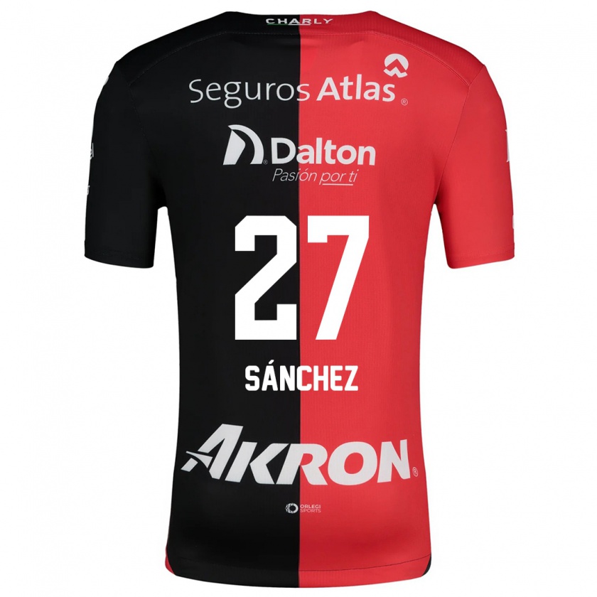 Kandiny Niño Camiseta Antonio Sánchez #27 Negro Rojo 1ª Equipación 2024/25 La Camisa Chile