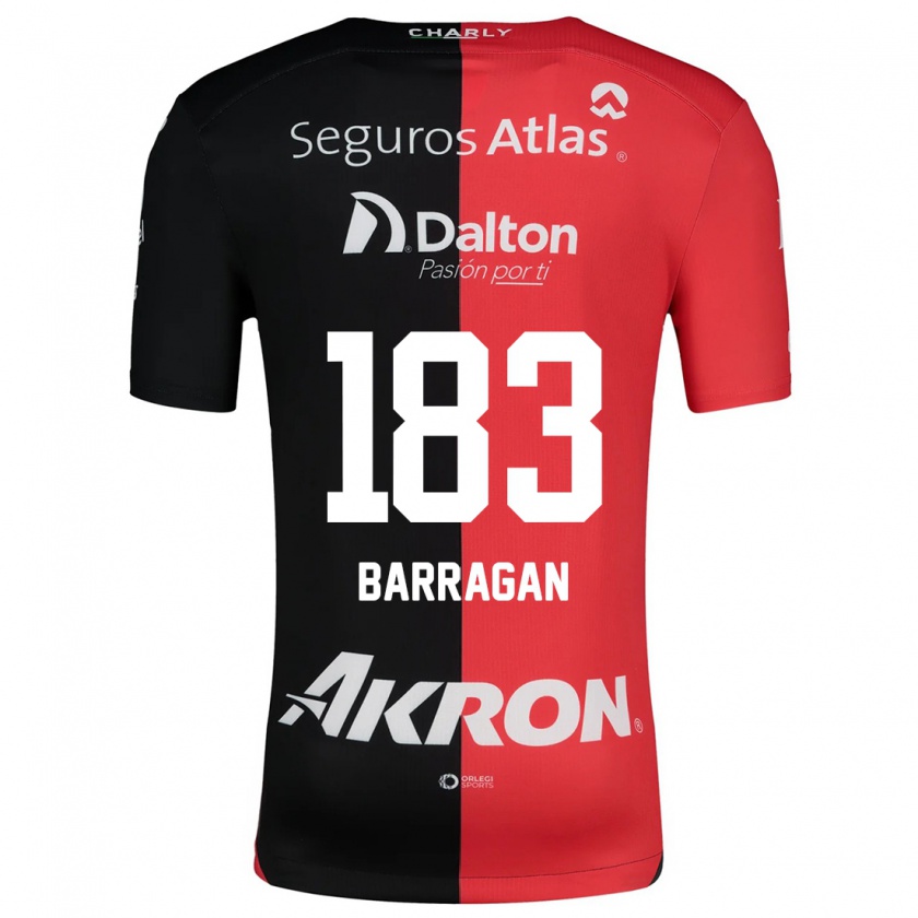 Kandiny Niño Camiseta Roberto Barragán #183 Negro Rojo 1ª Equipación 2024/25 La Camisa Chile