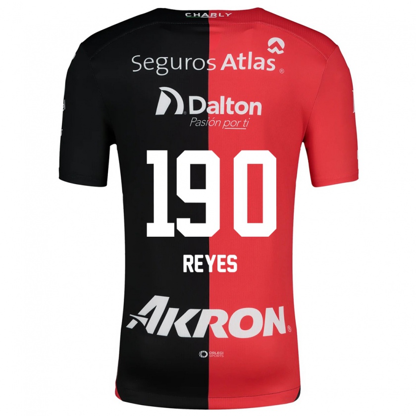 Kandiny Niño Camiseta Óscar Reyes #190 Negro Rojo 1ª Equipación 2024/25 La Camisa Chile