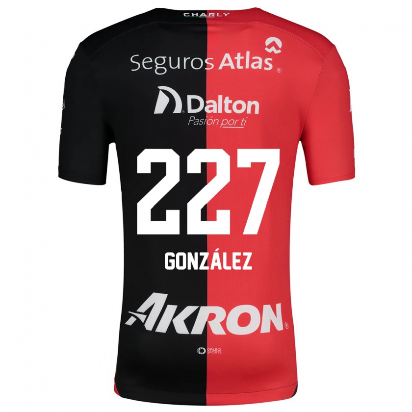 Kandiny Niño Camiseta Rodolfo González #227 Negro Rojo 1ª Equipación 2024/25 La Camisa Chile