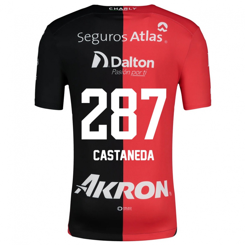 Kandiny Niño Camiseta Mariano Castañeda #287 Negro Rojo 1ª Equipación 2024/25 La Camisa Chile