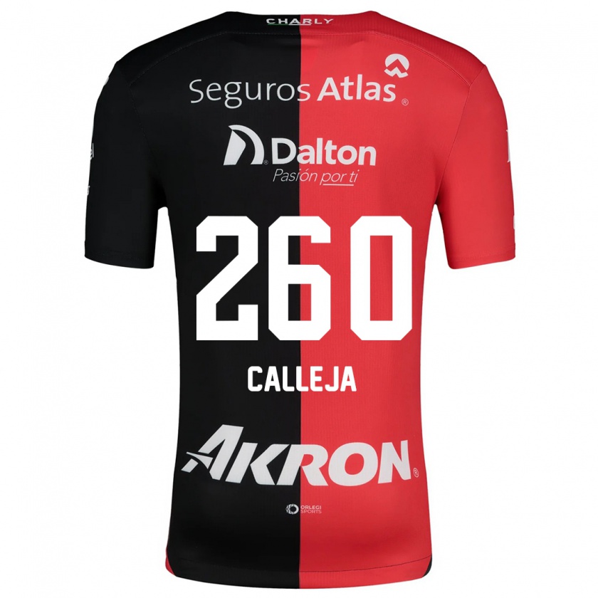 Kandiny Niño Camiseta Diego Calleja #260 Negro Rojo 1ª Equipación 2024/25 La Camisa Chile