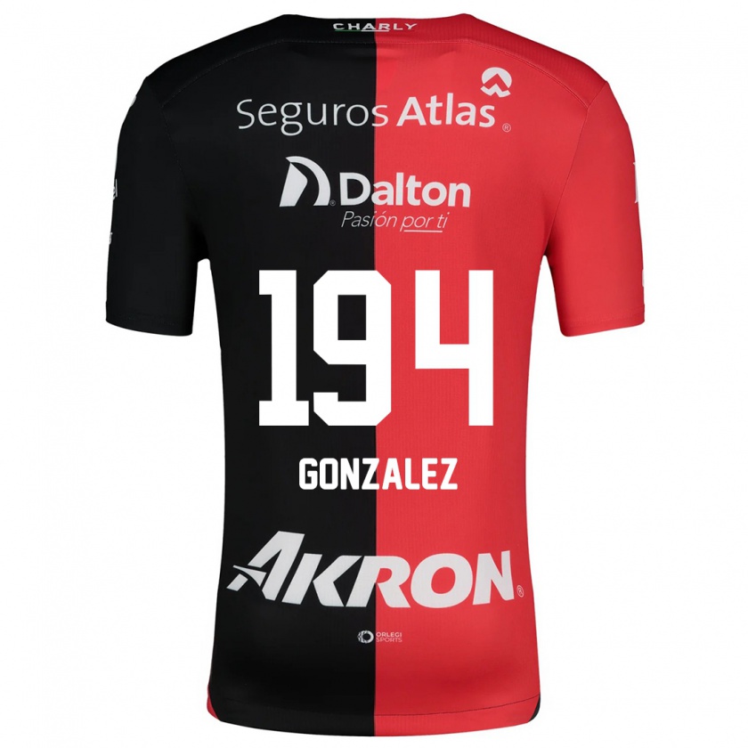 Kandiny Niño Camiseta Andrés González #194 Negro Rojo 1ª Equipación 2024/25 La Camisa Chile