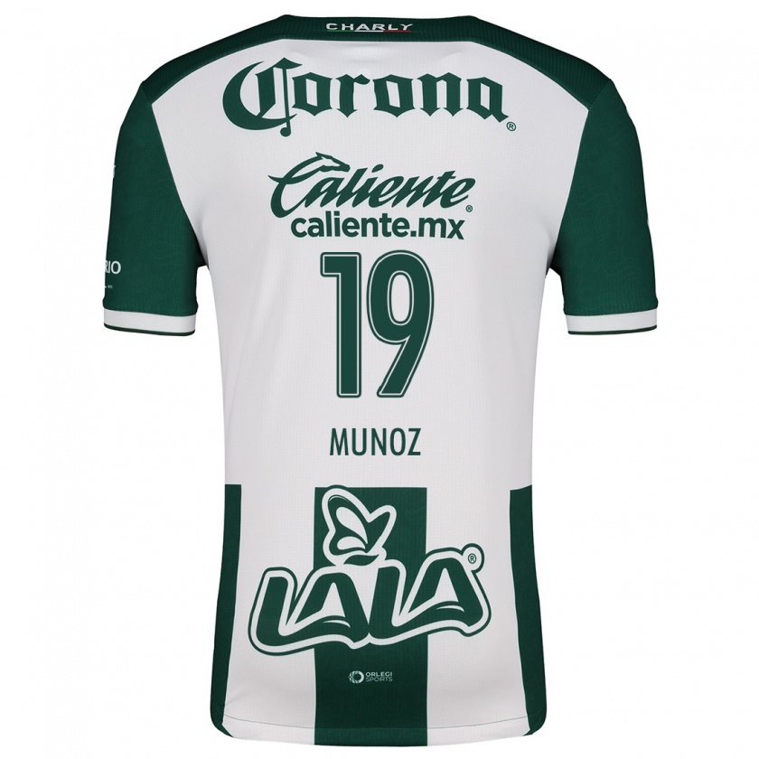 Kandiny Niño Camiseta Santiago Muñoz #19 Verde Blanco 1ª Equipación 2024/25 La Camisa Chile