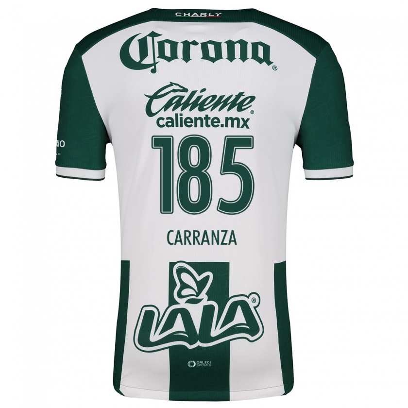 Kandiny Niño Camiseta Héctor Carranza #185 Verde Blanco 1ª Equipación 2024/25 La Camisa Chile