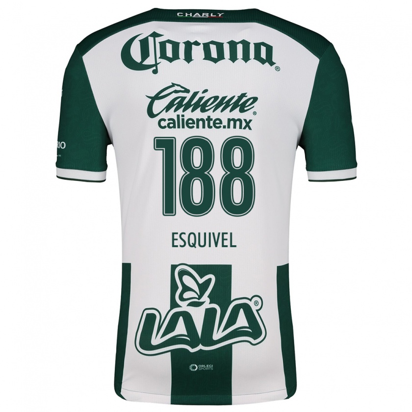 Kandiny Niño Camiseta Bruno Esquivel #188 Verde Blanco 1ª Equipación 2024/25 La Camisa Chile