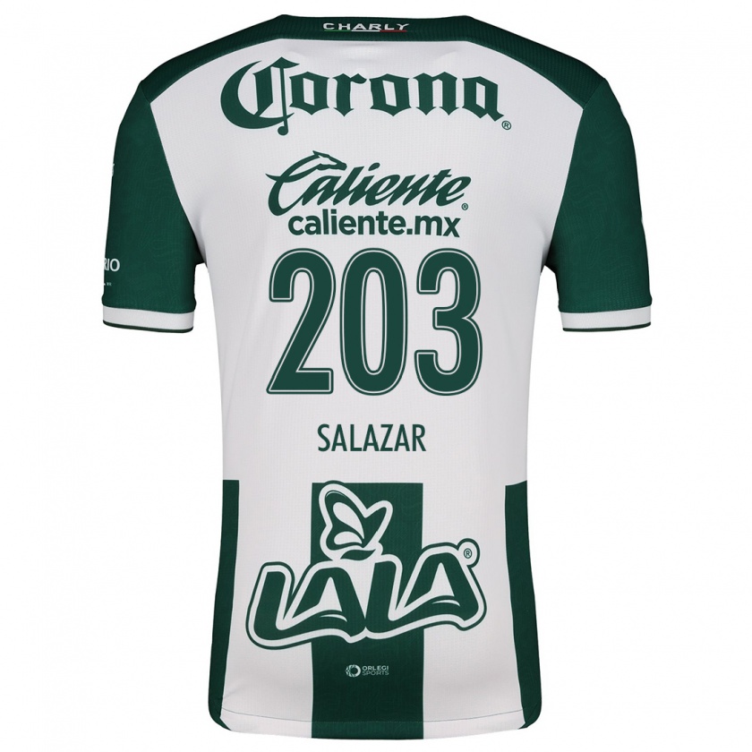 Kandiny Niño Camiseta Roberto Salazar #203 Verde Blanco 1ª Equipación 2024/25 La Camisa Chile