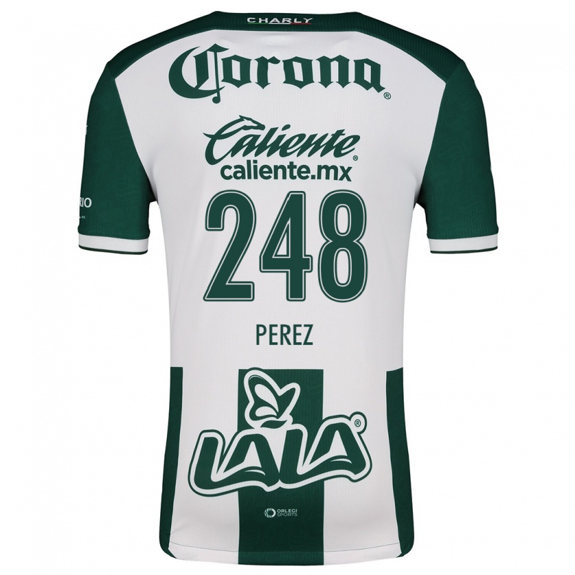 Kandiny Niño Camiseta Jonathan Pérez #248 Verde Blanco 1ª Equipación 2024/25 La Camisa Chile