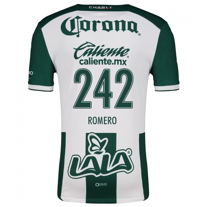 Kandiny Niño Camiseta Ángel Romero #242 Verde Blanco 1ª Equipación 2024/25 La Camisa Chile