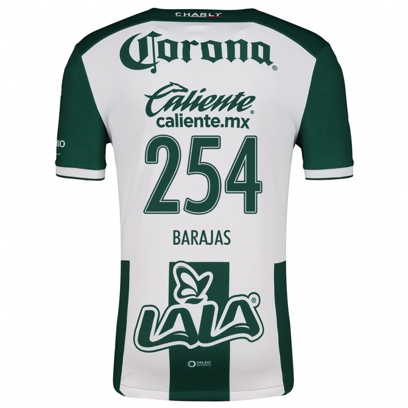 Kandiny Niño Camiseta Sergio Barajas #254 Verde Blanco 1ª Equipación 2024/25 La Camisa Chile