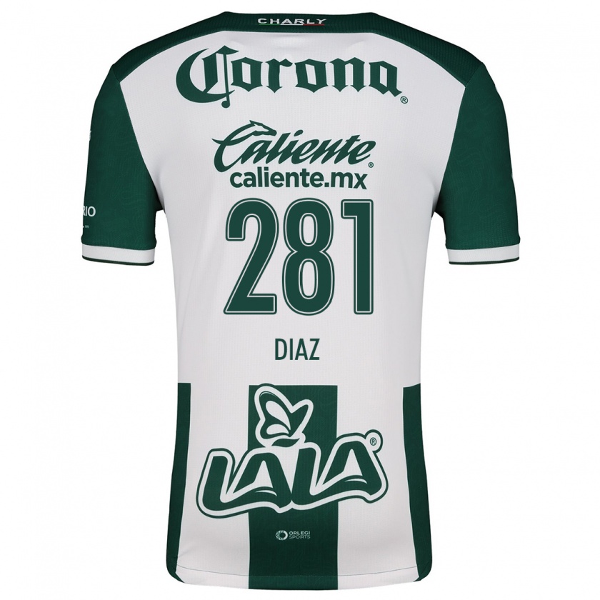 Kandiny Niño Camiseta Didier Díaz #281 Verde Blanco 1ª Equipación 2024/25 La Camisa Chile