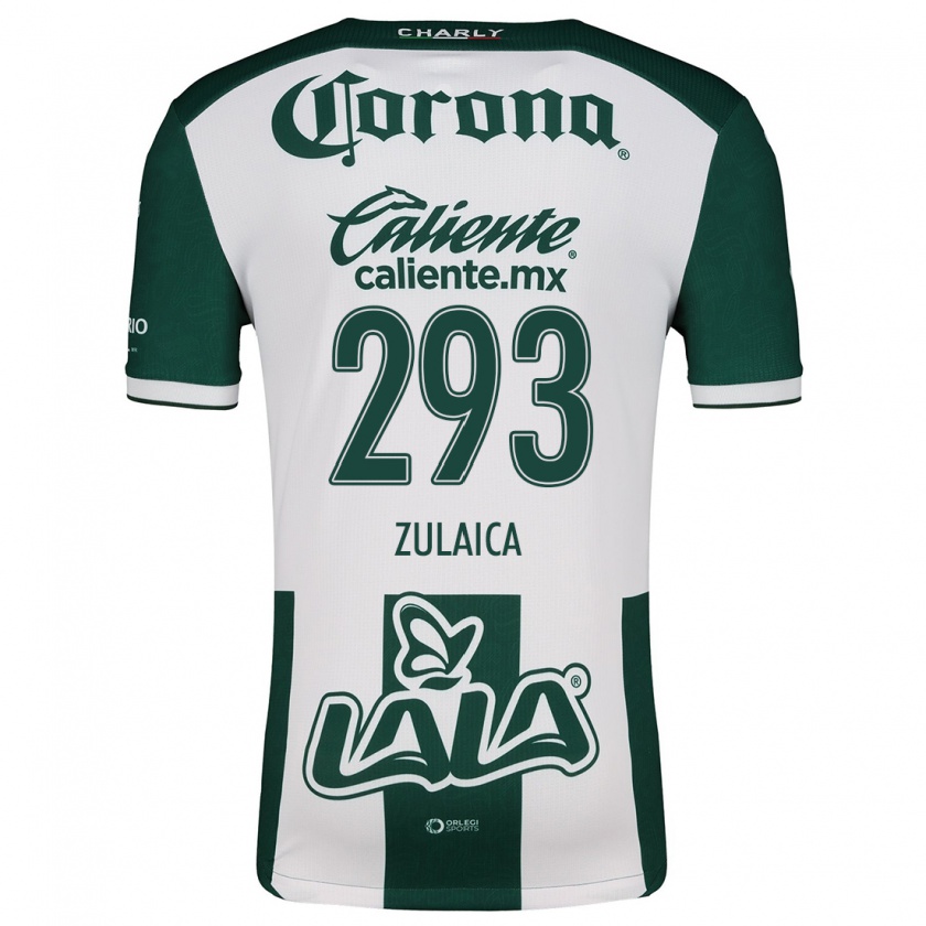 Kandiny Niño Camiseta José Zulaica #293 Verde Blanco 1ª Equipación 2024/25 La Camisa Chile