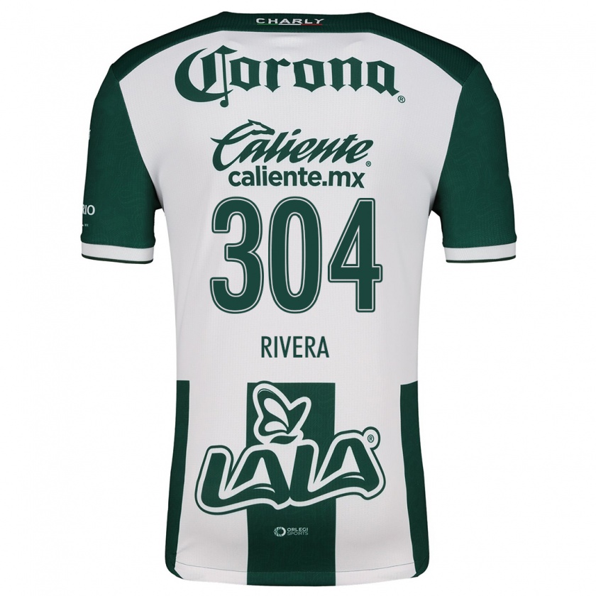 Kandiny Niño Camiseta Jorge Rivera #304 Verde Blanco 1ª Equipación 2024/25 La Camisa Chile