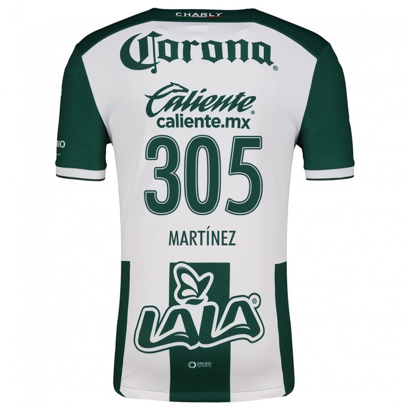 Kandiny Niño Camiseta Cristian Martínez #305 Verde Blanco 1ª Equipación 2024/25 La Camisa Chile