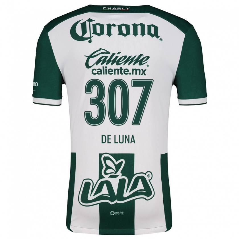 Kandiny Niño Camiseta Eduardo De Luna #307 Verde Blanco 1ª Equipación 2024/25 La Camisa Chile