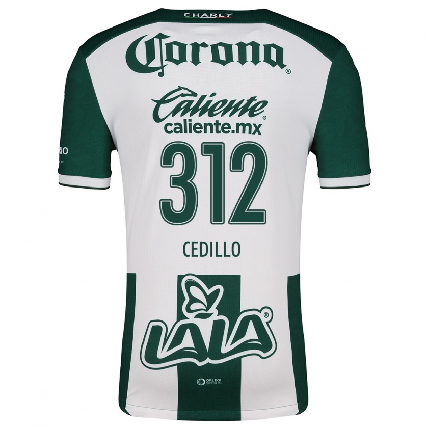 Kandiny Niño Camiseta Nelson Cedillo #312 Verde Blanco 1ª Equipación 2024/25 La Camisa Chile