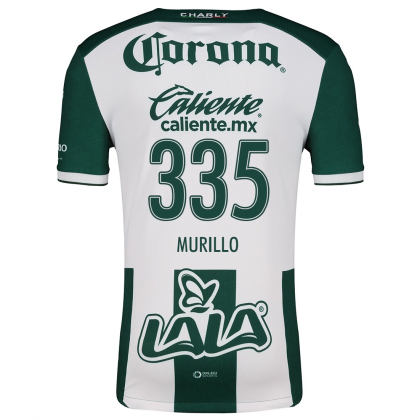 Kandiny Niño Camiseta Doryan Murillo #335 Verde Blanco 1ª Equipación 2024/25 La Camisa Chile