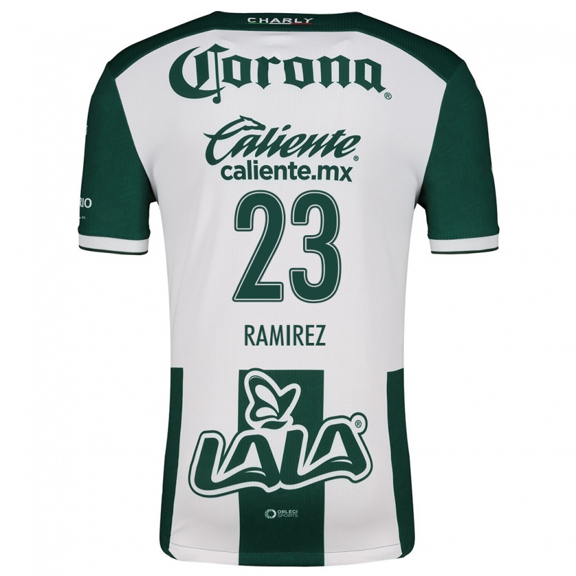 Kandiny Niño Camiseta Alexxandra Ramírez #23 Verde Blanco 1ª Equipación 2024/25 La Camisa Chile