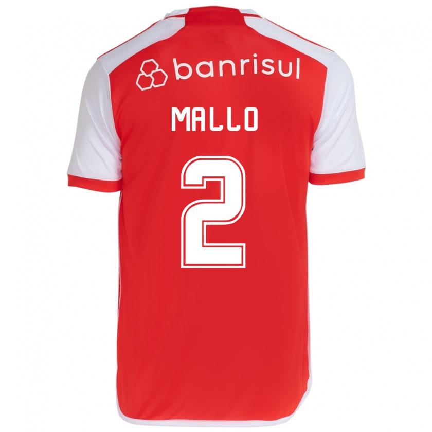 Kandiny Niño Camiseta Hugo Mallo #2 Rojo Blanco 1ª Equipación 2024/25 La Camisa Chile