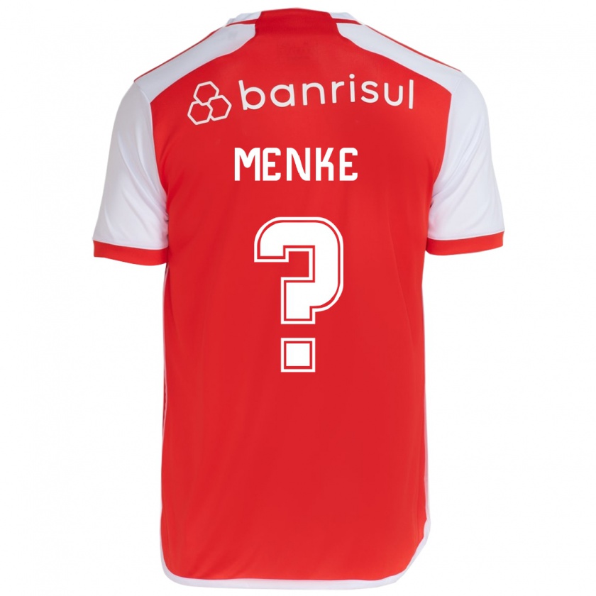 Kandiny Niño Camiseta Henrique Menke #0 Rojo Blanco 1ª Equipación 2024/25 La Camisa Chile