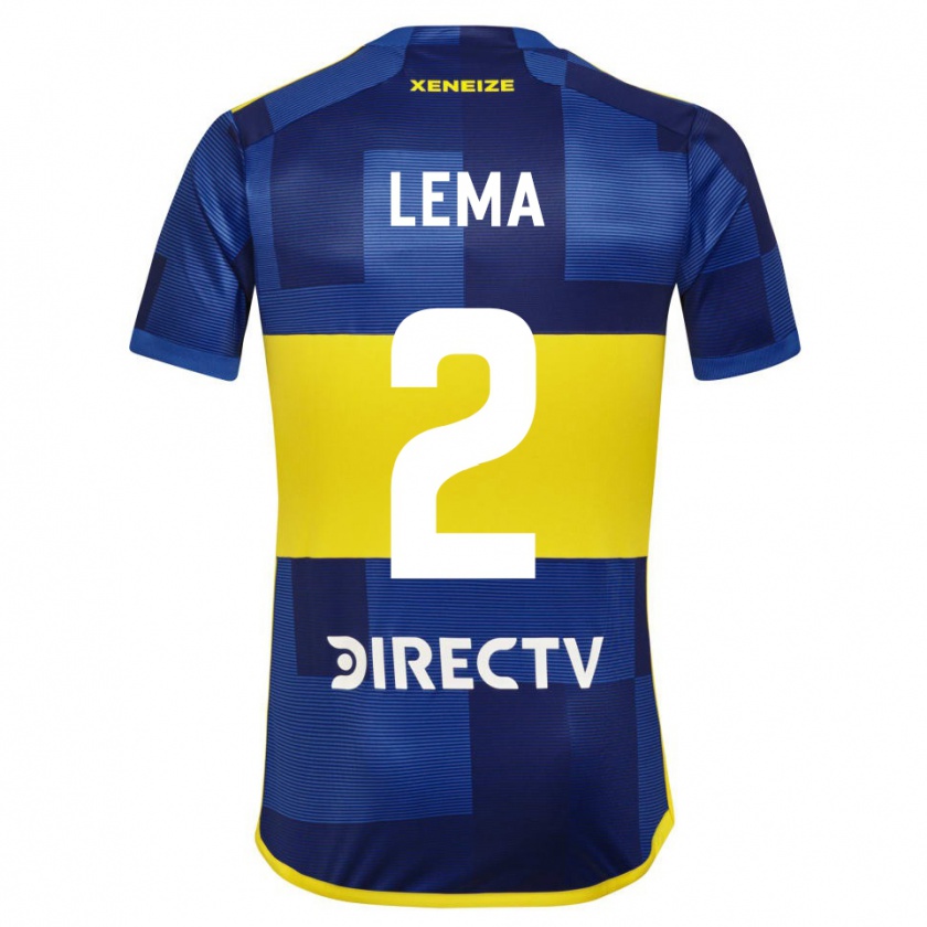 Kandiny Niño Camiseta Cristian Lema #2 Azul Amarillo 1ª Equipación 2024/25 La Camisa Chile