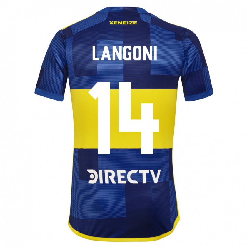 Kandiny Niño Camiseta Luca Langoni #14 Azul Amarillo 1ª Equipación 2024/25 La Camisa Chile