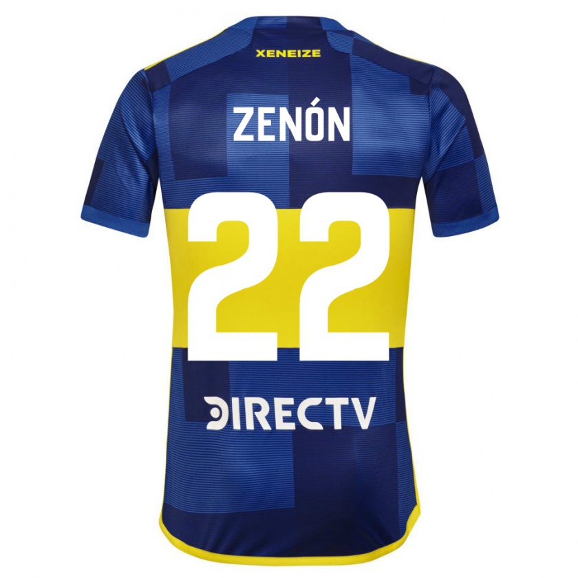 Kandiny Niño Camiseta Kevin Zenón #22 Azul Amarillo 1ª Equipación 2024/25 La Camisa Chile