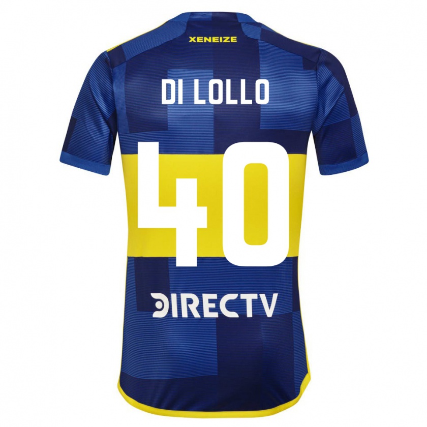 Kandiny Niño Camiseta Lautaro Di Lollo #40 Azul Amarillo 1ª Equipación 2024/25 La Camisa Chile