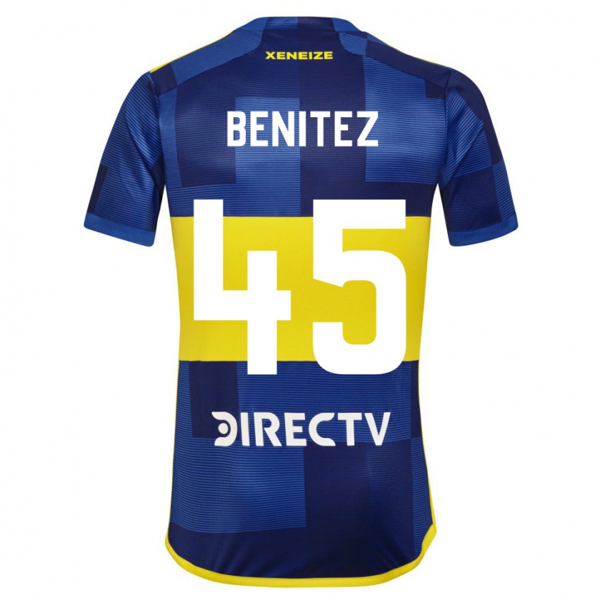 Kandiny Niño Camiseta Mauricio Benítez #45 Azul Amarillo 1ª Equipación 2024/25 La Camisa Chile