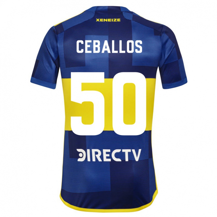 Kandiny Niño Camiseta Julián Ceballos #50 Azul Amarillo 1ª Equipación 2024/25 La Camisa Chile