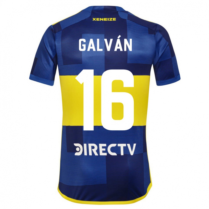 Kandiny Niño Camiseta Lucas Galván #16 Azul Amarillo 1ª Equipación 2024/25 La Camisa Chile