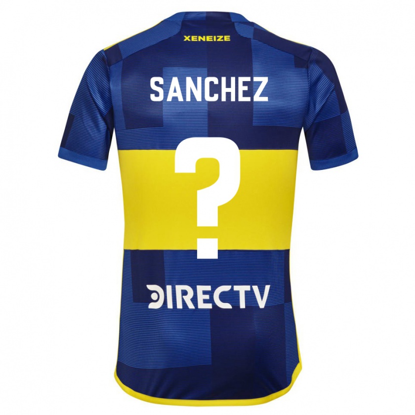 Kandiny Niño Camiseta Mateo Sanchez #0 Azul Amarillo 1ª Equipación 2024/25 La Camisa Chile