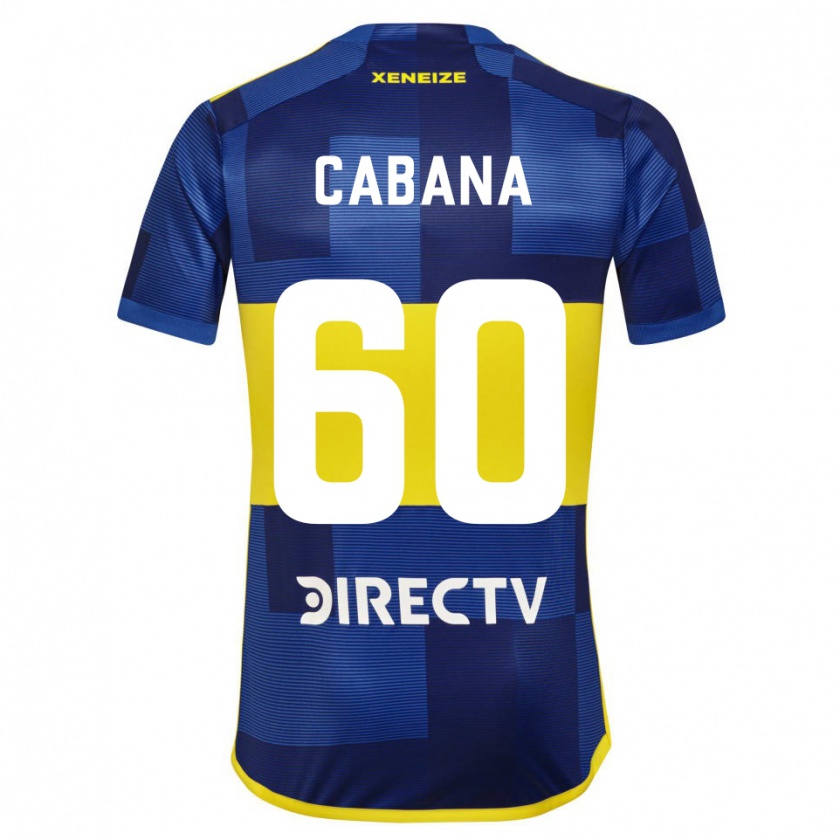 Kandiny Niño Camiseta Juan Pablo Cabaña #60 Azul Amarillo 1ª Equipación 2024/25 La Camisa Chile