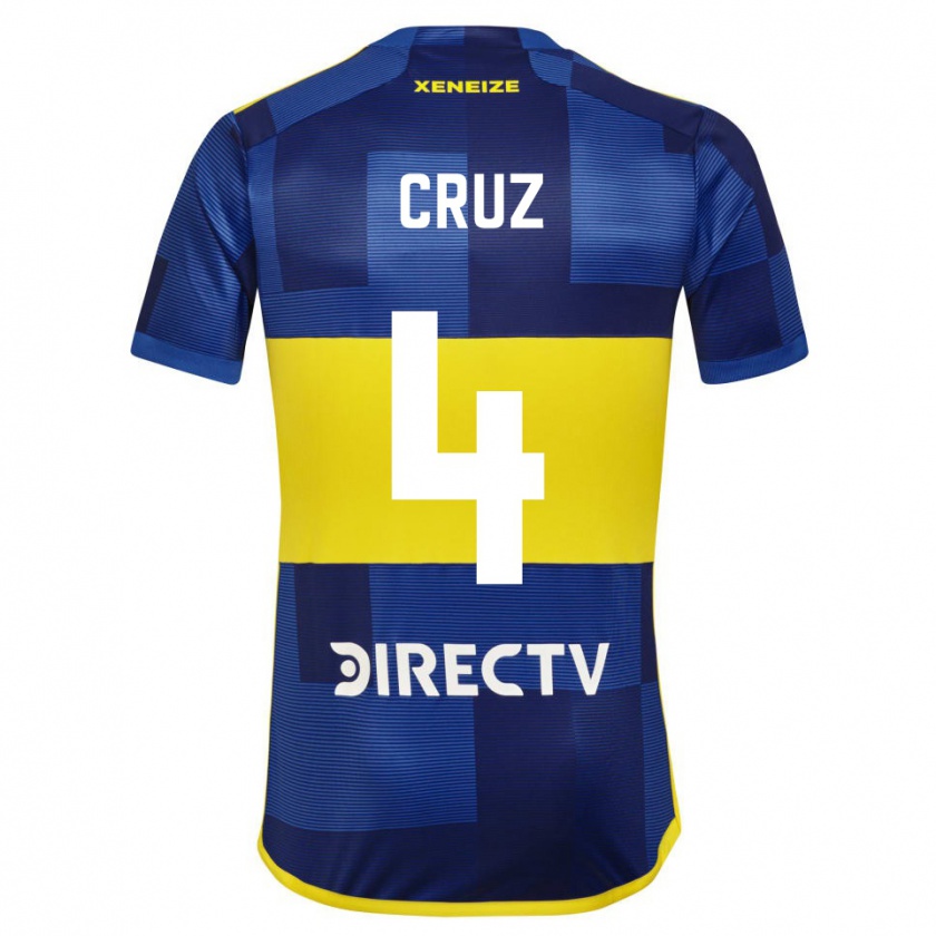 Kandiny Niño Camiseta Julieta Cruz #4 Azul Amarillo 1ª Equipación 2024/25 La Camisa Chile