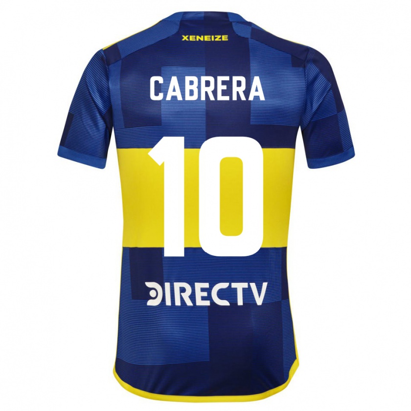 Kandiny Niño Camiseta Micaela Cabrera #10 Azul Amarillo 1ª Equipación 2024/25 La Camisa Chile