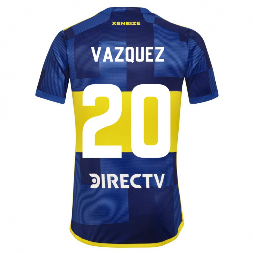 Kandiny Niño Camiseta Constanza Vazquez #20 Azul Amarillo 1ª Equipación 2024/25 La Camisa Chile