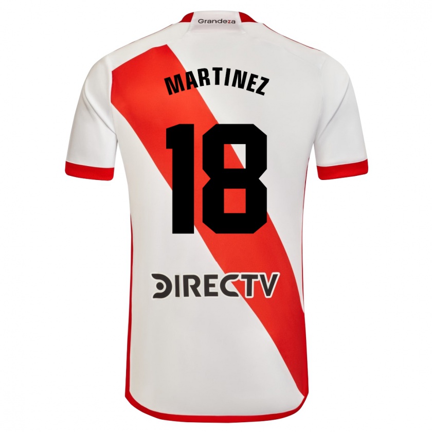 Kandiny Niño Camiseta Pity Martínez #18 Blanco Rojo 1ª Equipación 2024/25 La Camisa Chile