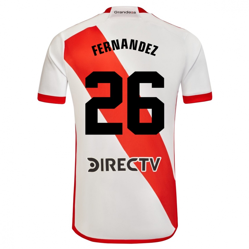 Kandiny Niño Camiseta Nacho Fernández #26 Blanco Rojo 1ª Equipación 2024/25 La Camisa Chile