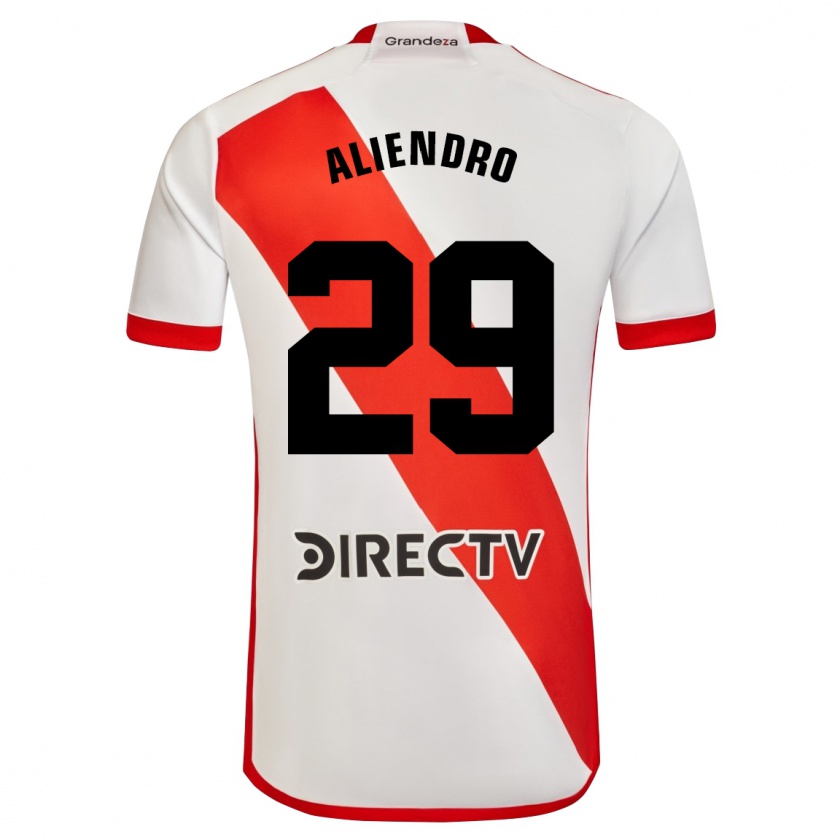 Kandiny Niño Camiseta Rodrigo Aliendro #29 Blanco Rojo 1ª Equipación 2024/25 La Camisa Chile