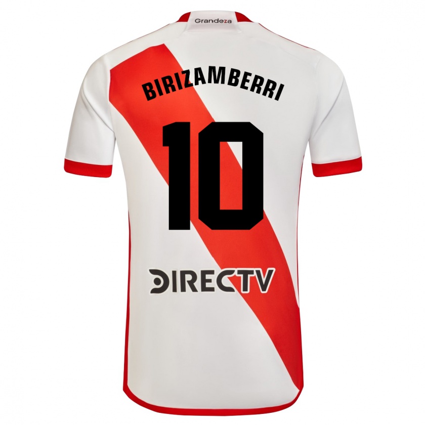 Kandiny Niño Camiseta María Carolina Birizamberri Rivero #10 Blanco Rojo 1ª Equipación 2024/25 La Camisa Chile