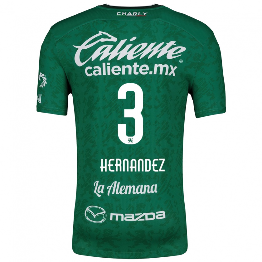 Kandiny Niño Camiseta Pedro Hernández #3 Verde Blanco 1ª Equipación 2024/25 La Camisa Chile