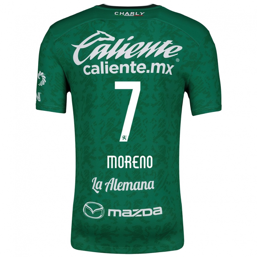 Kandiny Niño Camiseta Iván Moreno #7 Verde Blanco 1ª Equipación 2024/25 La Camisa Chile