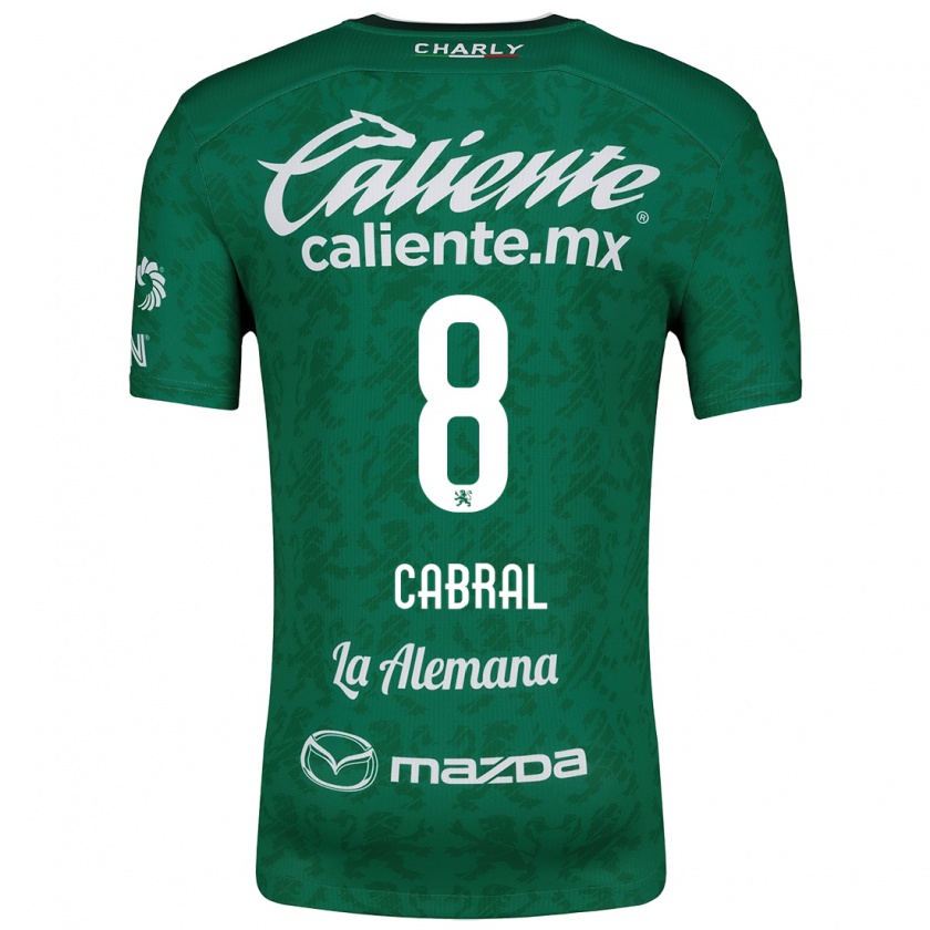 Kandiny Niño Camiseta Luciano Cabral #8 Verde Blanco 1ª Equipación 2024/25 La Camisa Chile