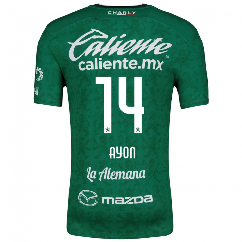 Kandiny Niño Camiseta Ettson Ayón #14 Verde Blanco 1ª Equipación 2024/25 La Camisa Chile