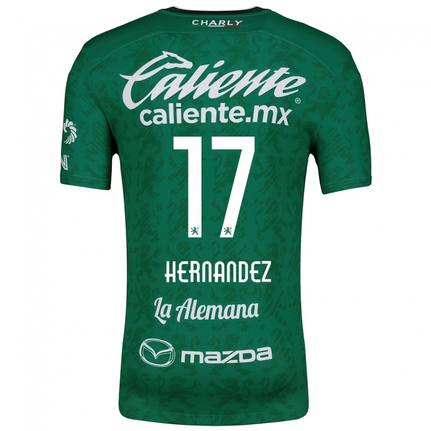 Kandiny Niño Camiseta Daniel Hernández #17 Verde Blanco 1ª Equipación 2024/25 La Camisa Chile